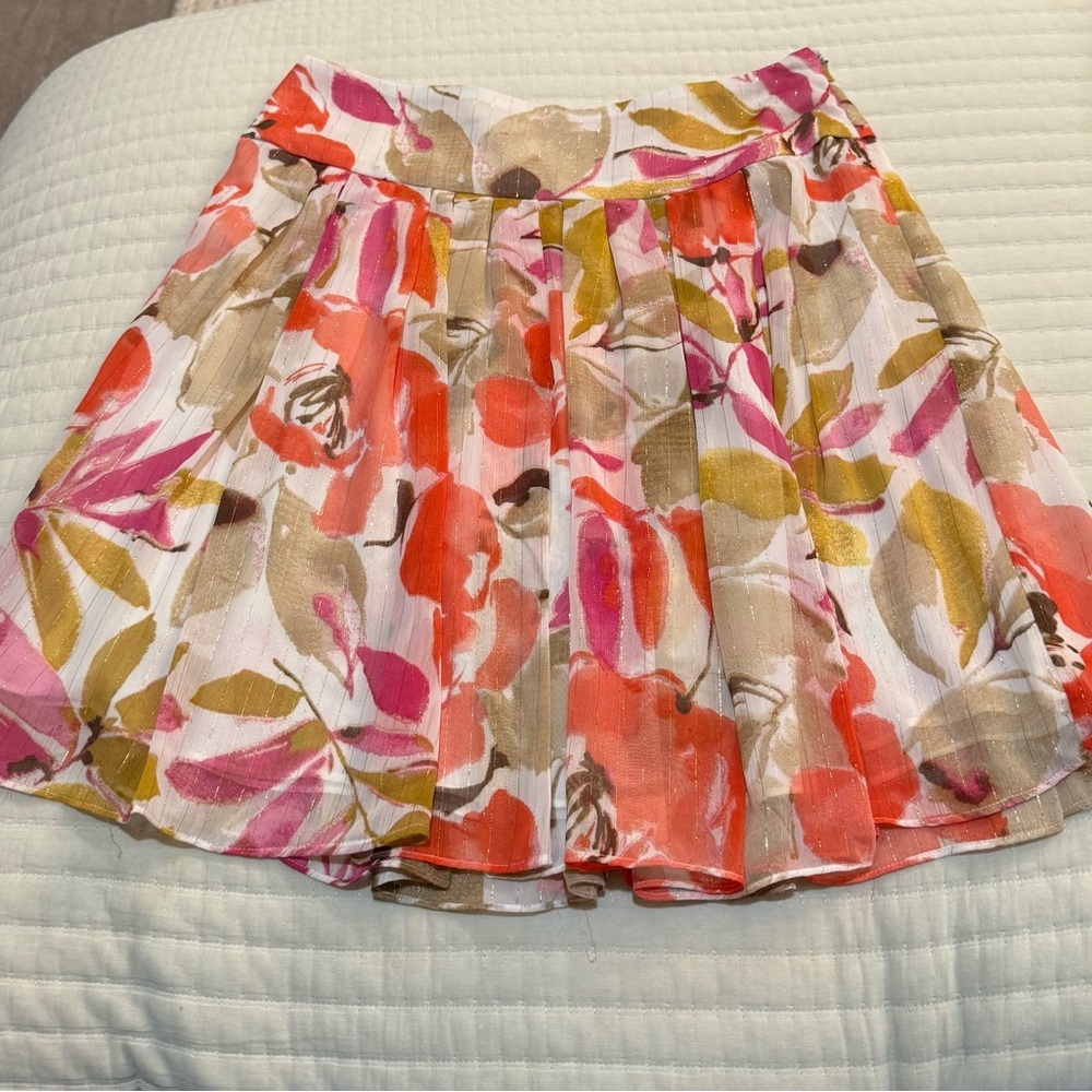 Chaus Pink and Orange Floral Skirt Size 6